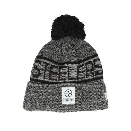 New Era - NFL Schwarz pom Mütze - Pittsburgh Steelers NFL 25 Sideline Cold Weather Sport Knit Black/Grey Pom @ Hatstore