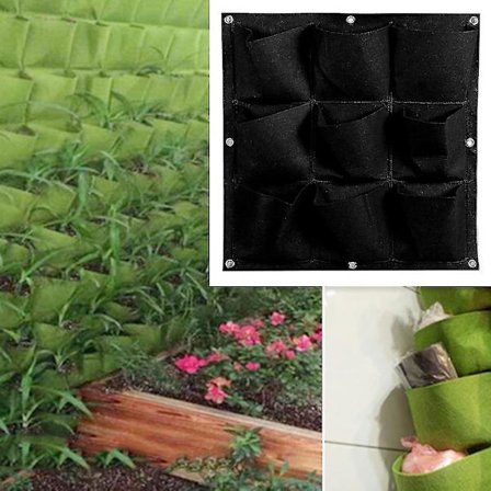 9 Lommer Vertikale Hengende Planting Frøplante Vegg Dyrkingsposer