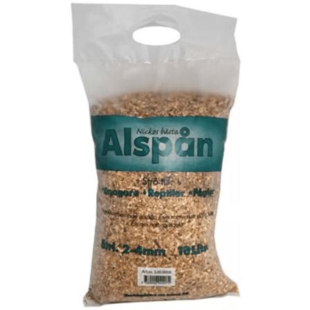 Nickos Alspon 2-4mm 10L, Smådyr, Høy og sand, Spon og strø