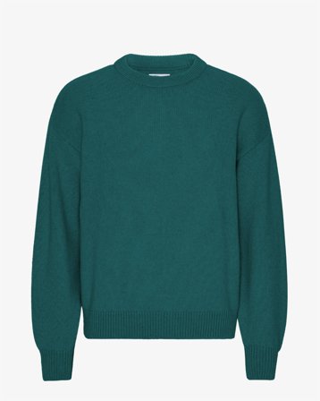Oversized Merino Wool Crew - Ocean Green L