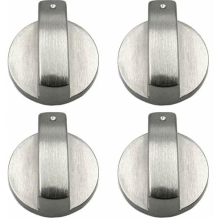 BF-paket med 4 spisknoppar, gasspisknoppar, metallgasspisknoppar, gasspisreglage, metallspisknoppar för köket, 6 mm