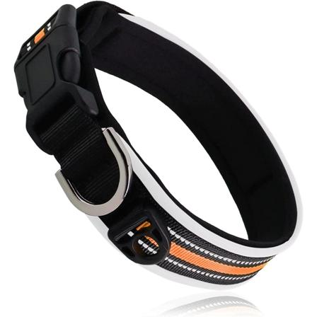 Justerbar reflekterende hundehalsbånd med mærke, åndbar nylon kæledyr