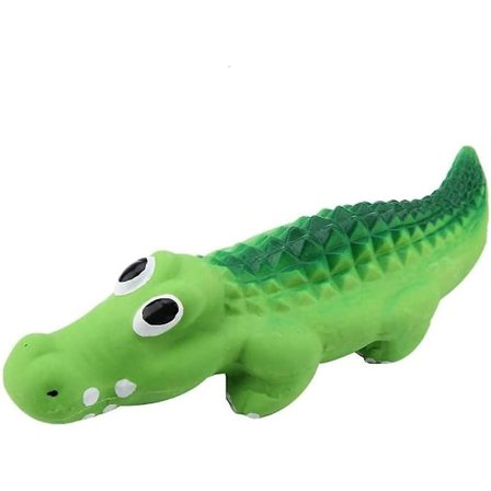 Kestävästä lateksista valmistettu krokotiilin muotoinen koiranlelu