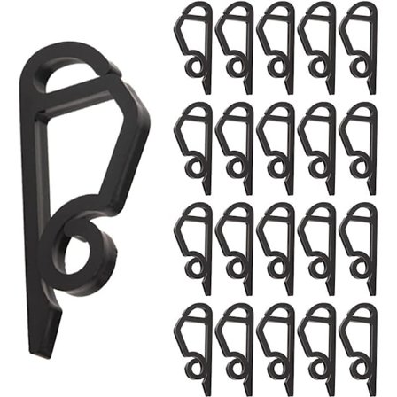 120 stk. julelysklips til udendørs brug - vejrbestandige tagrendekroge til juleferie i sort