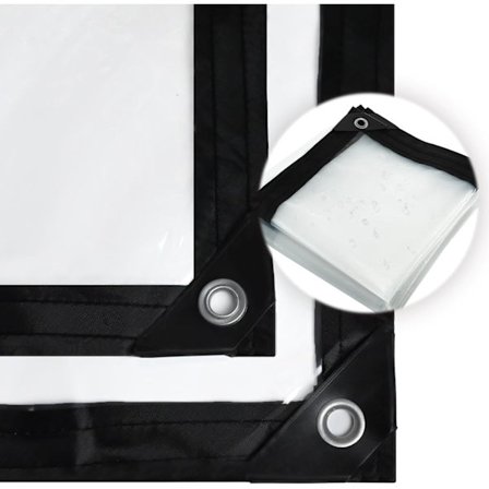 Läpinäkyvä vedenpitävä pressu silmukoilla, läpinäkyvä vedenpitävä pressu, valmistettu säänkestävästä polyeteenistä (2x2m) 2x2m—yux