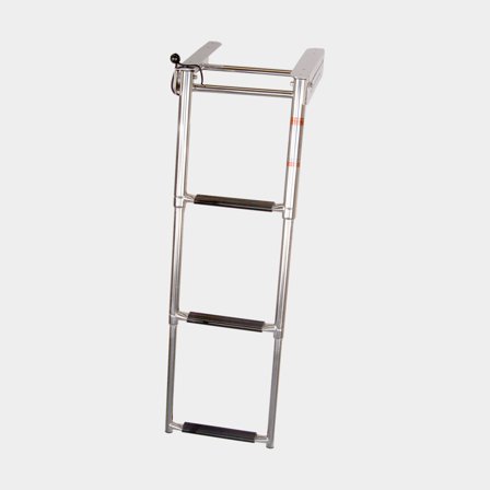 Scaletta a cassetta NOCK Quickstep, acciaio inox resistente agli acidi, 3 gradini, 87.5 cm estesa, con fissaggio a cinghia