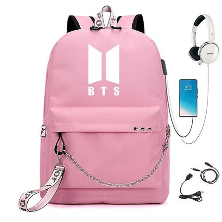 Bts Backpack Cute Usb Charging School Bag