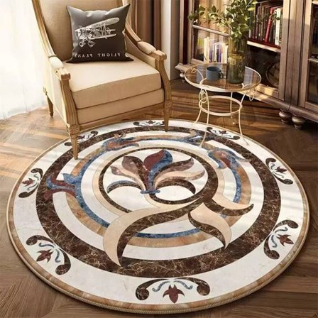 Hett erbjudande till lågt pris! Mjuk matta runt vardagsrum 60/80/100cm - vit - Glad