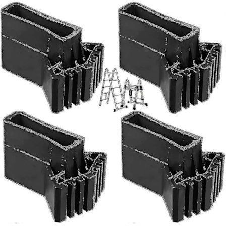 4 stk. Stige Forlænger Stige Fødder Skridsikre Gummipuder Universal Gummi Fodbetræk (FMY)