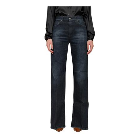 Dondup, Wide Jeans Zwart, Dames, Maat:W31