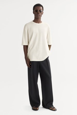 Soft Goat - Men's T-shirt - Men cashmere sweater - XL - Feather White