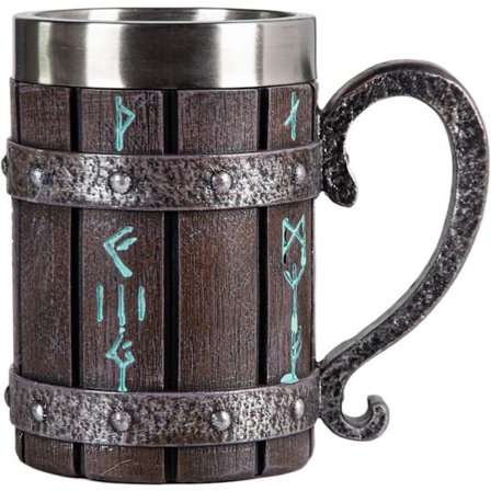 Nordisk Viking Rune Krus Ølkrus Kande til Mænd, Rustfrit Stål Kaffe Krus Viking Gaver Nordisk Dekor Ølkrus, 20oz