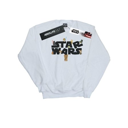 Star Wars Pojkar Kiddie Logotyp Sweatshirt 7-8 År Vit