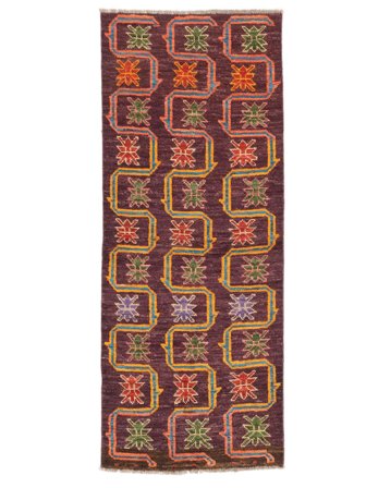 Moroccan Berber - Afghanistan Modern Tapijtloper Bruin/Donkerrood (Wol, Afghanistan)