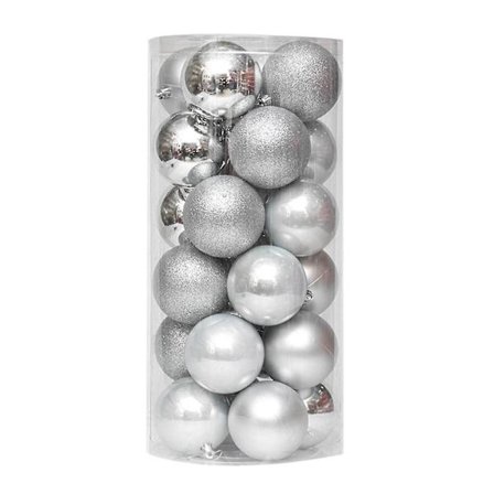 24 stk. Julekuler Dekorative Fortykning Knusesikre Festlige Rekvisitter Elektrobelagte Perlemors Kuler Anheng Til Jul