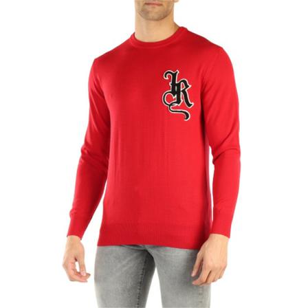 Richmond Round-neck Strik Rød, Herre Strik