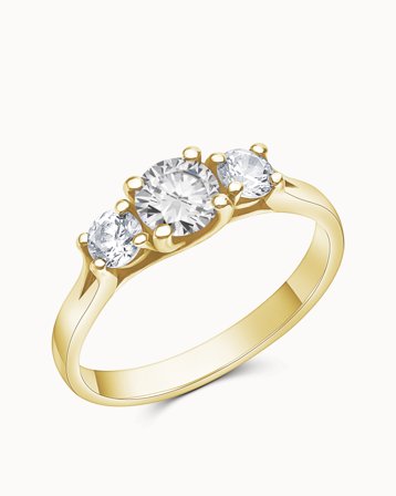 Trestensring Embla 18K Gultguld - Forlovelsesringe & Vielsesringe hos Vanbruun