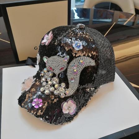 Fox & Swan Mouth Caps Rhinestones Baseballkepsar för kvinnor UV-skydd Cap Snapback Bling An