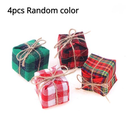 Coola Billiga Leksaker Ny 1/4st Dockhus Miniatyr Jul Linne Presentförpackning Låtsas Lek Leksak Högtidsfest Scen Dekor Tillägg Julklappar