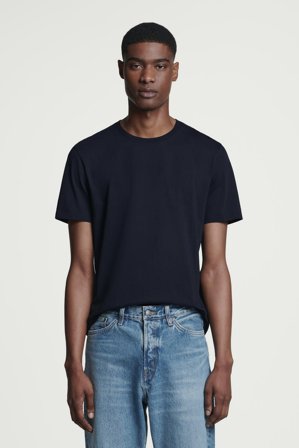 COS Men's Regular Cotton T-Shirt in Navy