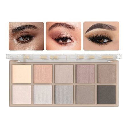 Ögonskuggspalett, Matta Nude Ögonskuggor Högpigmenterade, Professionell Långvarig Sminksats med Blandningsborstar för Daglig Naturlig Look