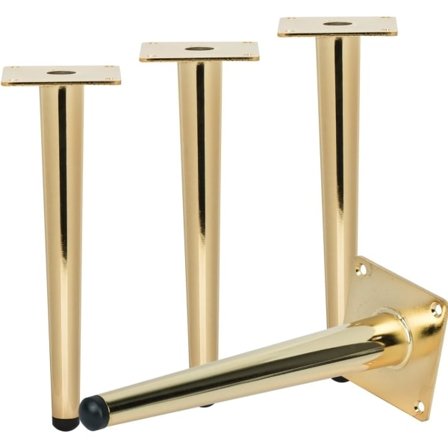 IC 8 tommers møbelbein i metall, 4 stk rette bordbein i metall