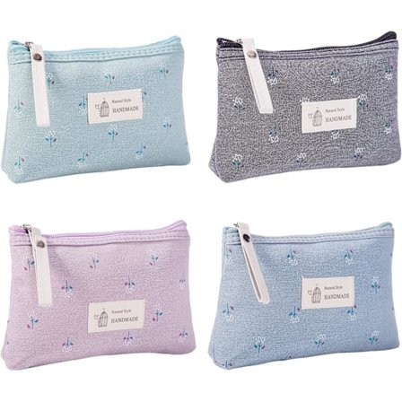 4 stk Makeup Tasker Lille Rejse Kosmetiktaske, Penalhus, Bærbar Toilettaske Skønhedstaske, Rejsevasketaske til Kvinder og Piger