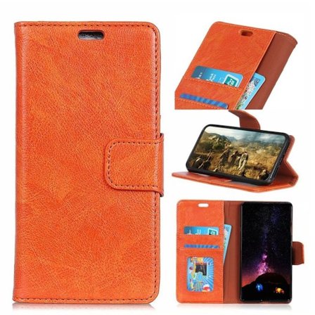 Samsung Galaxy S10 Plus Texturerat split läderfodral - Orange