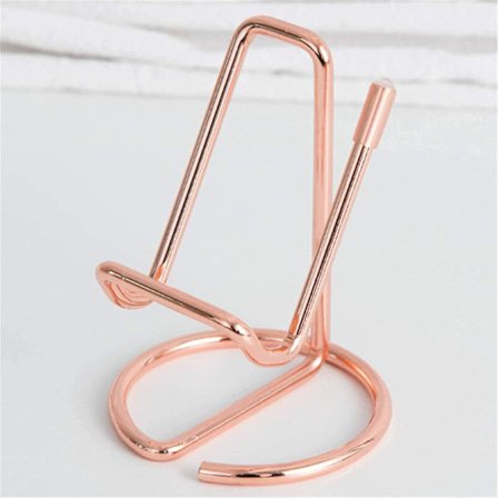 Telefonhållare i smidesjärn, kreativ multifunktionell läsställ, bärbar justerbar skrivbordsvagga för surfplatta, roséguld
