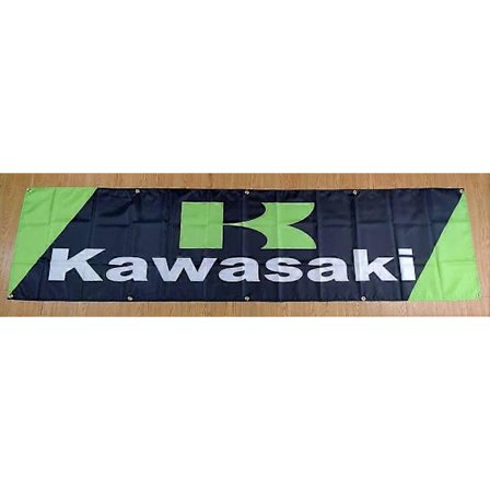 Kawasaki banderoll flagga 2x8ft garage väggdekor QQT125