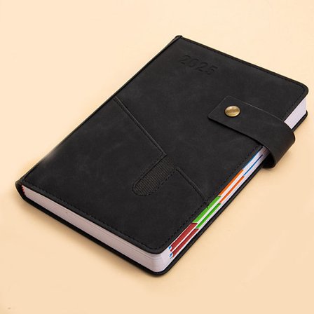 2025 Ukentlig Planlegger Kalender Med God Skriveplass Svart 14,5 X 21,5 Cm Oversiktsdesign Nordisk Minimalistisk Stil Agenda Bok For Produktivitet