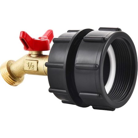 Tankadapter för IBC-behållare 2" Fin Gänga, 60mm IBC Tankkopplingar 1/2" Hane NPT Inlopp 3/4" Hane GHT Gängad, Trädgårdsslangskoppling Ersätter 
