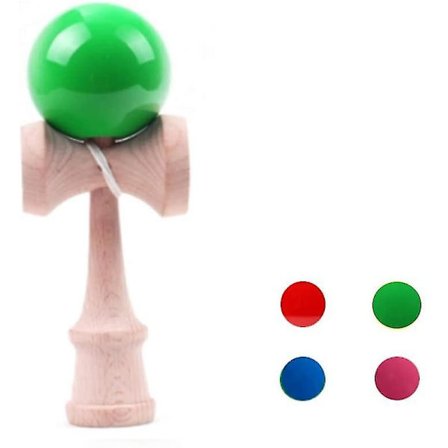 Japansk Kendama med Alternativ Trådspel i Trä, Ett Färdighetspel i Naturligt Trä och Färgglad Hög Glanslack, Lämplig för