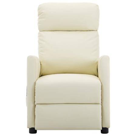 Vidaxl Elektrisk Massagefåtölj Gräddvit Konstläder Creme