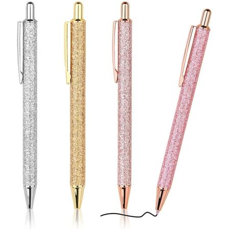 4 stk kulepenner, komfortable skrivepenner, medium punkt 1,0 mm