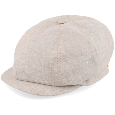 Mayser - Beige flatcap Czapka Z Daszkiem - Seven Leinen Beige-gem Flat Cap @ Hatstore