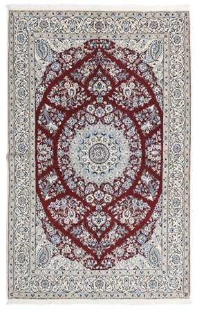 Handgeknüpft Persischer Nain Fine 9La Teppich 165X260 Grau/Beige