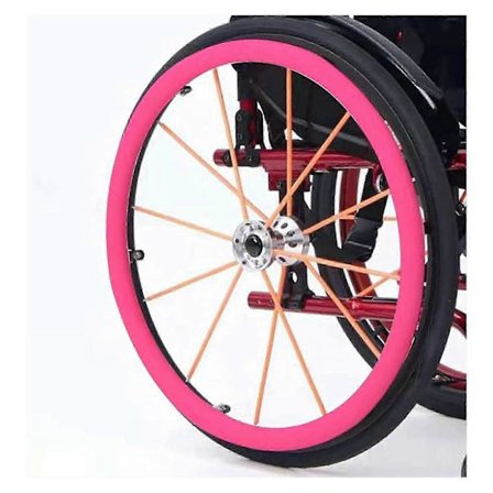 Rullestolskydd for drivring, 2/24in Hjul Sports Gummideksel, forbedrer grep og trekkraft, g, 22 tommer (rosa1, 24 tommer)
