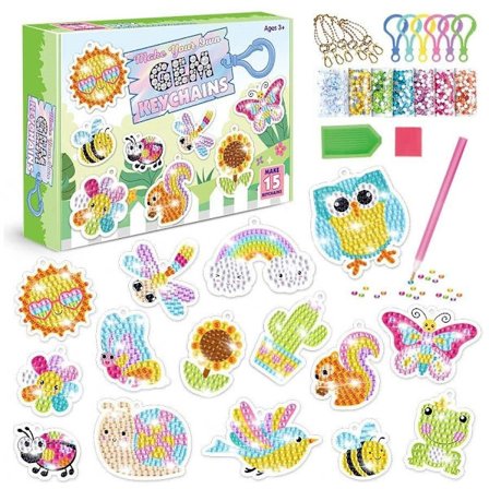 Beocreo Nøgleringe 15 stk. Store krystaller, Sommer