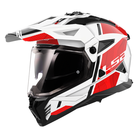 Casco Adventure LS2 MX702 Pioneer II Hill Bianco/Rosso M
