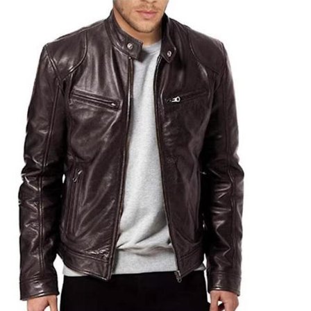 Herrar Slim Fit Ståkrags Läderjacka