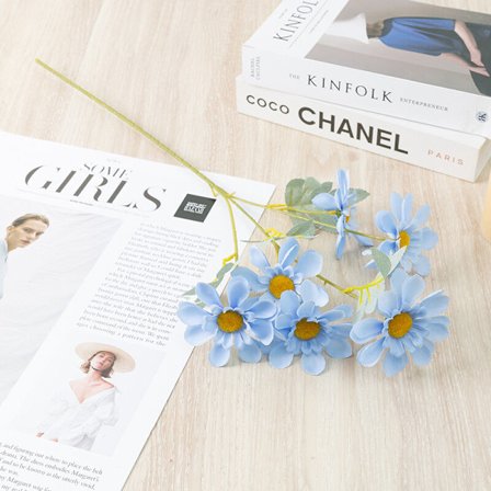 Tekokukka Kimppu, 6 Kpl Krysanteemia Sisä- Ja Ulkokäyttöön, Kotiin, Puutarhaan, Toimistoon, Pöydälle, Kuistalle, Juhliin, Häihin (Sininen)