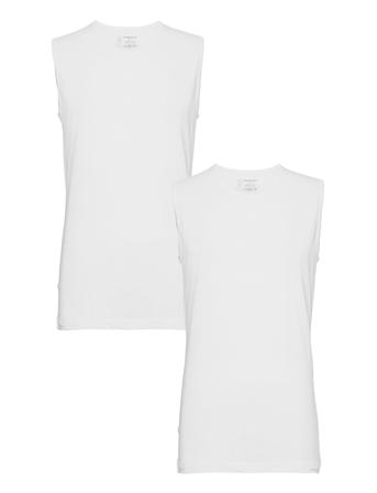 Tank Top T-shirts Sleeveless Hvit Schiesser