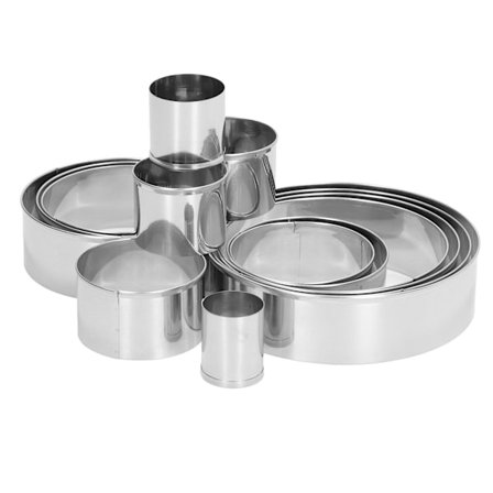 14 stk. Kakeringform Rustfritt Stål Rund Brødform Kakeutstikker Kjøkkentilbehør