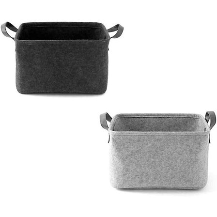 Filtkurv, 2 stk. filt opbevaringsboks, filt kurve med to håndtag, som opbevaringsboks til tøj, håndklæder, toiletartikler, babyartikler, bøger osv.