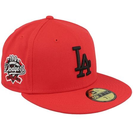 New Era - MLB Červená fitted Kšiltovka - Los Angeles Dodgers Roulette 59FIFTY 100 Anniversary Red/Black Fitted @ Hatstore