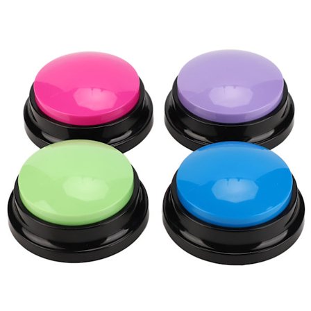 4 st 30S Inspelningsbara Talande Knappar Multifunktionella Hund Katt Husdjur Kommunikationsknappar