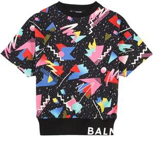 Kids - Balmain Black Abstract Print Short-Sleeved Sweatshirt 6 years - Dresses - 6 years - Black