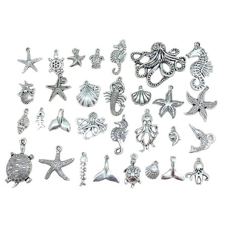 42 st Berlock Halsband DIY Charm Hänge Set Tibetansk Stil Charms DIY Marin Hänge Legering Hänge Charm Marin Charm