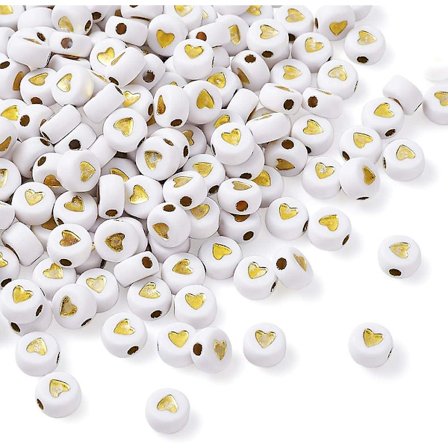 50g/360kpl Litteät Pyöreät Akryyliset Sydänhelmet - Käsintehtyihin Koruihin, 7mm